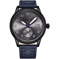STHRLING Original Men's The Wingman Aviator Quartz Watch with Calfskin Leather Strap in Grey