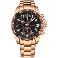 STHRLING Original Men's Concorso Quartz 40mm Chronograph Watch with Stainless Steel Link Bracelet in Rose Gold