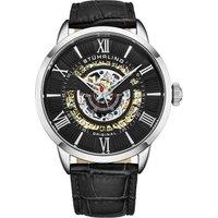 Delphi Automatic 44mm Skeleton Watch with Leather Band