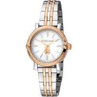 Roberto Cavalli Women's Two Tone Stainless Steel Diamond Quartz Watch in Silver