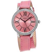 STHRLING Original Women's Deauville Sport Quartz 37mm Fashion Watch with Double Leather Band in Pink