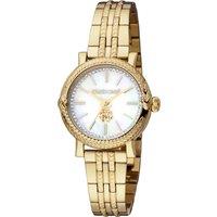 Roberto Cavalli Women's Analog Watch for Women with Stainless Steel Band, Water Resistant, RC5L019M0075, Gold-White in Gold