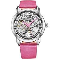 STHRLING Original Women's Winchester Automatic Skeleton Watch with Satin Twill Strap in Pink
