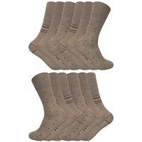 Sock Snob Men's 12 Pair Loose Fitting Soft Top Bamboo Diabetic Friendly Socks in Beige | Size: 6-11
