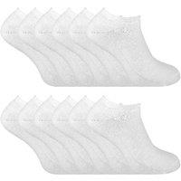 Sock Snob Men's 12 Pairs Thermal Winter Invisible Low Cut Trainer Socks in White | Size: 6-11