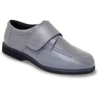 Chums Men's Wide Fit Touch Fasten Leather Shoe in Grey | Size: 11