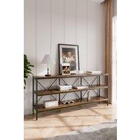 Open Console Table with 3 Rattan Drawer