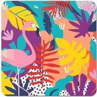 Warren Reed - Designer Tropical Flamingoes Coasters - Set of 4 in Pink
