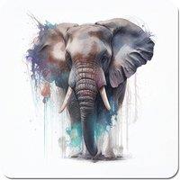 Warren Reed - Designer Elephant Splashart Coasters - Set of 4 in Yellow