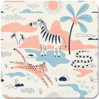 Warren Reed - Designer Wild Savannah Park Coasters - Set of 4 in Pink