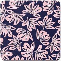 Warren Reed - Designer Pink Navy Floral Botanical Pattern Coasters - Set of 4
