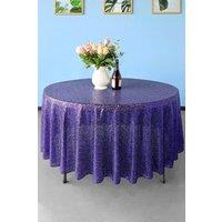 Neel Blue 90 Inch Round Sequin Tablecloth in Purple