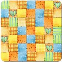 Warren Reed - Designer Baby Watercolour Blanket Pattern Coasters - Set of 4 in Yellow