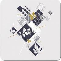Warren Reed - Designer Abstract Botanical Coasters - Set of 4 in Grey