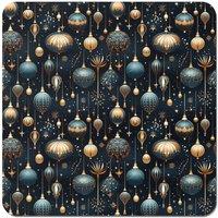 Warren Reed - Designer Christmas Decorations Coasters - Set of 4 in Blue