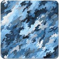 Warren Reed - Designer Blue & Grey Canvas Brushstrokes Coasters - Set of 4