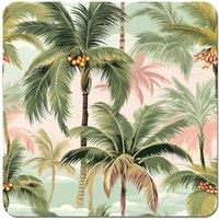 Warren Reed - Designer Palm Trees Pattern Coasters - Set of 4 in Green