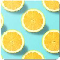 Warren Reed - Designer Fresh Lemons Coasters - Set of 4 in Blue