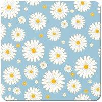 Warren Reed - Designer Summer Daisy Pattern Coasters - Set of 4 in Blue