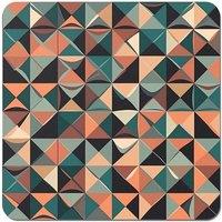 Warren Reed - Designer Geometric Print Pattern Coasters - Set of 4 in Green