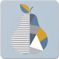 Warren Reed - Designer Geometric Pear Coasters - Set of 4 in Blue