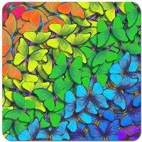 Warren Reed - Designer Multicoloured Butterflies Coasters - Set of 4 in Green