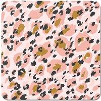 Warren Reed - Designer Hand Drawn Pink Leopard Print Coasters - Set of 4