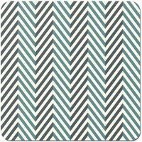 Warren Reed - Designer Geometric Herringbone Chevron Blues Coasters - Set of 4 in Green