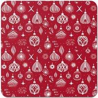 Warren Reed - Designer Red Christmas Decorations Pattern Coasters - Set of 4
