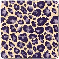 Warren Reed - Designer Leopard Print Coasters - Set of 4 in Purple