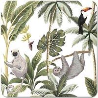 Warren Reed - Designer Tropical Sloths Coasters - Set of 4 in Green