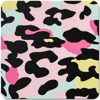Warren Reed - Designer Colourful Leopard Print Coasters - Set of 4 in Pink