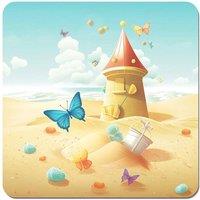 Warren Reed - Designer Butterflies On A Beach Holiday Coasters - Set of 4 in Yellow