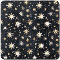 Warren Reed - Designer Silver Gold Snowflake Pattern Coasters - Set of 4 in Blue