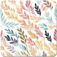 Warren Reed - Designer Colouful Sping Leaves Coasters - Set of 4 in Orange