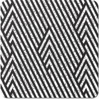 Warren Reed - Designer Oblique Black Grunge Pattern Coasters - Set of 4