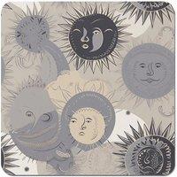 Warren Reed - Designer Grey Black Abstract Moon & Sun Coasters - Set of 4