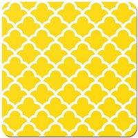 Warren Reed - Designer Geometric Yellow Quatrefoil Wave Coasters - Set of 4