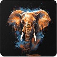 Warren Reed - Designer Splashart Elephant Blue Coasters - Set of 4