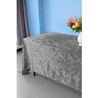 Neel Blue Diamond Velvet Rectangle Tablecloth - 90 x 156 Inch in Silver