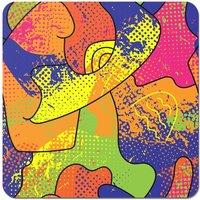 Warren Reed - Designer Bright Abstract Pattern Coasters - Set of 4 in Yellow