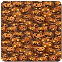 Warren Reed - Designer Grinning Lanterns Pumpkins With Glowing Eyes Coasters - Set of 4 in Orange