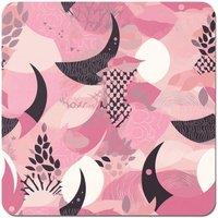 Warren Reed - Designer Abstract Pink Moon Pattern Coasters - Set of 4