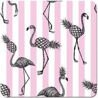 Warren Reed - Designer Pineapple Flamingo Coasters - Set of 4 in Pink