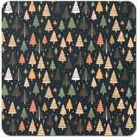 Warren Reed - Designer Boho Inspired Christmas Trees Coasters - Set of 4 in Green