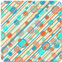 Warren Reed - Designer Retro Stripes & Circles Coasters - Set of 4 in Blue