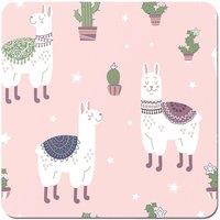 Warren Reed - Designer Happy Lama Coasters - Set of 4 in Pink