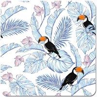 Warren Reed - Designer Tropical Toucan Coasters - Set of 4 in Blue