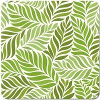Warren Reed - Designer Green Leaf Pattern Coasters - Set of 4