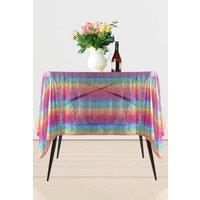 Neel Blue 70" x 70" Square Sequin Tablecloth